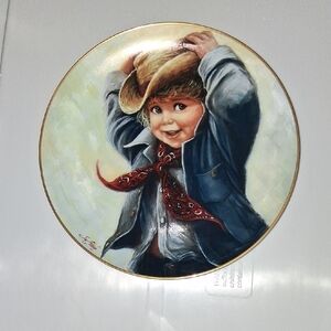 Charming SIGNED # 869, 1985 JED Cowboy Decorative Plate